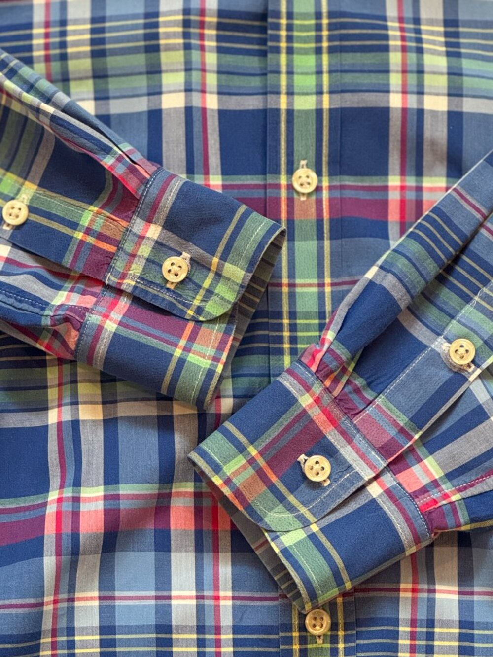Polo Ralph Lauren Plaid Button Down Shirt Youth XL 18-20 Yellow Pony Mens XS EUC - Picture 7 of 11